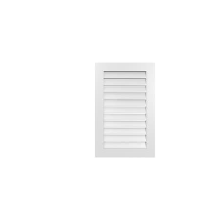 Ekena Millwork Vertical Surface Mount PVC Gable Vent: Functional, w/ 3-1/2"W x 1"P Standard Frame, 24"W x 38"H GVPVE24X3801SF
